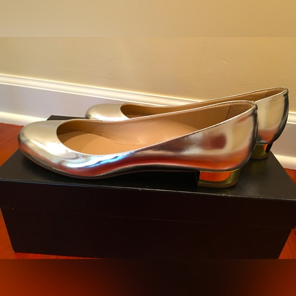 JCrew Janey Flats in gold and silver, GIFTABLE